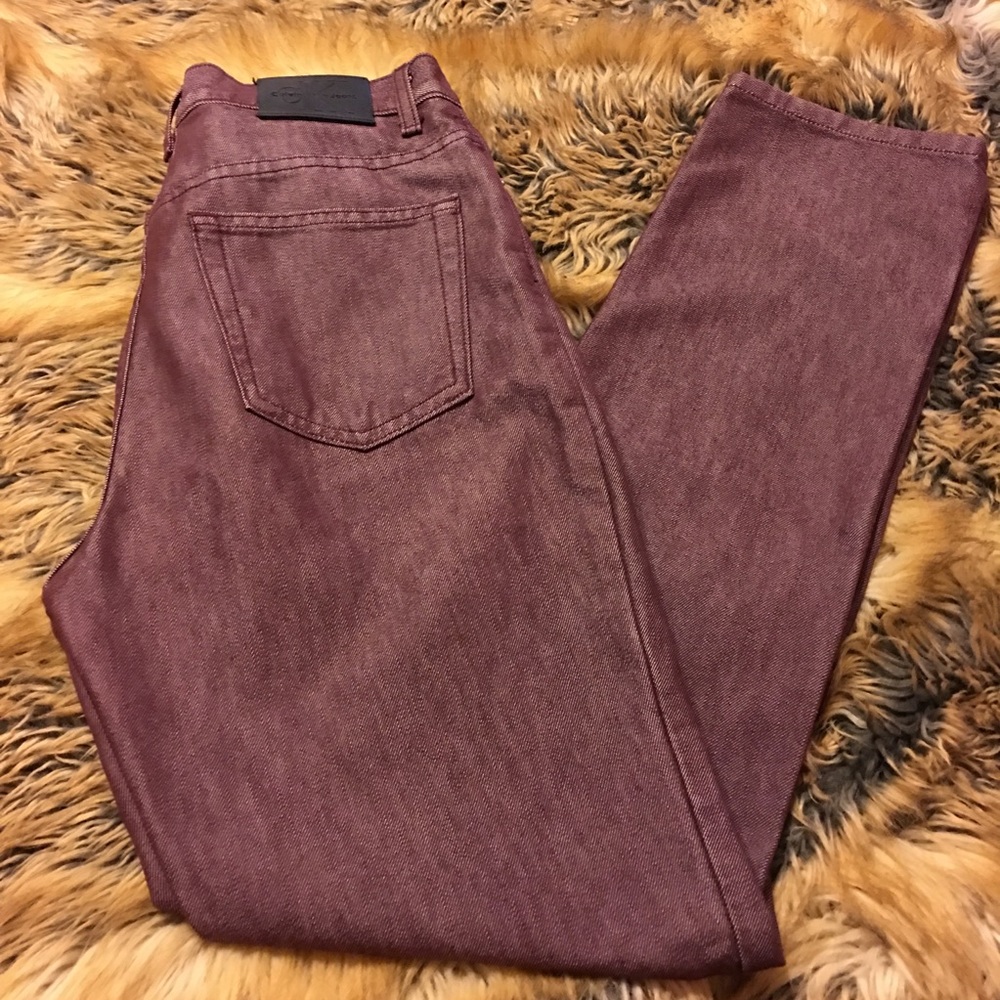 Calvin Klein metallic burgundy jeans size 8